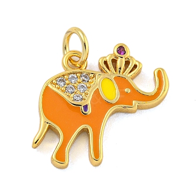 Brass Micro Pave Clear Cubic Zirconia Pendants KK-R159-18G-04-1