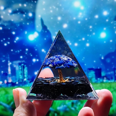 Orgonite Pyramid Resin Display Decorations TREE-PW0001-63A-1