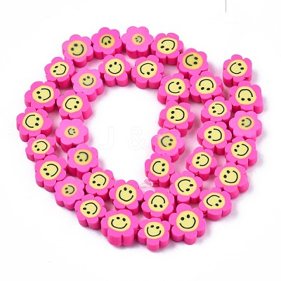 Handmade Polymer Clay Bead Strands CLAY-N006-73F-1