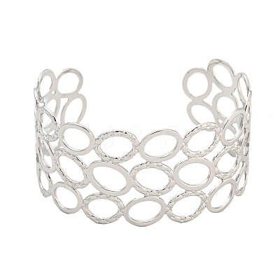 304 Stainless Steel Hollow Open Cuff Bangles BJEW-S151-04P-1