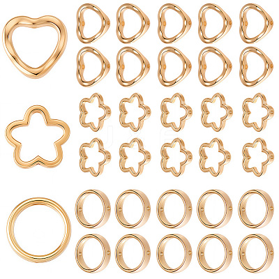 180Pcs 3 Styles CCB Plastic Bead Frame CCB-SP0001-08G-1