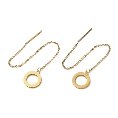 Golden 304 Stainless Steel Dangle Stud Earrings EJEW-F333-01G-1