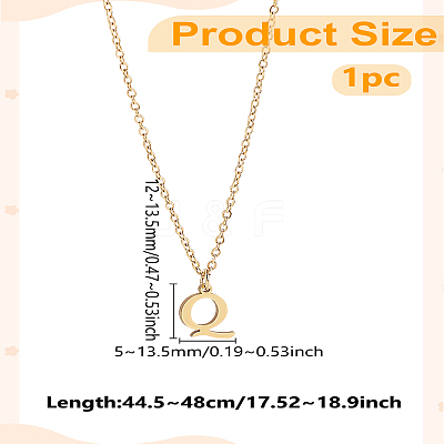 304 Stainless Steel Letter Pendant Necklaces NJEW-LP0001-53Q-G-1