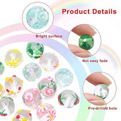 14Pcs 7 Styles Handmade Lampwork Beads LAMP-CJ0001-75-1