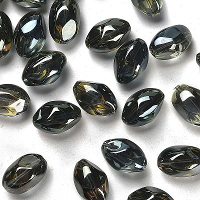 Full Rainbow Plated Crystal Glass Oval Beads Strands LS-EGLA-F026-A02-1