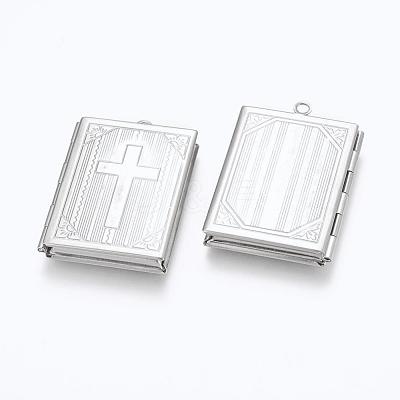 Tarnish Resistant 316 Stainless Steel Locket Pendants STAS-G146-10P-1