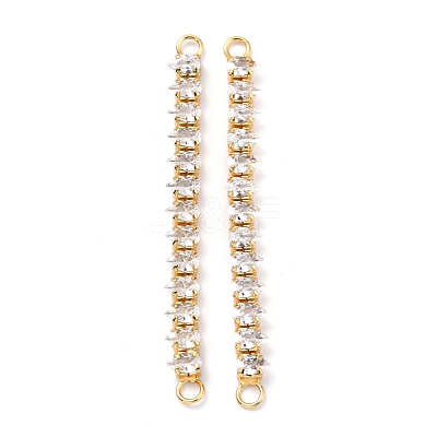 Brass Clear Teardrop Cubic Zirconia Links Connectors ZIRC-G170-20G-1