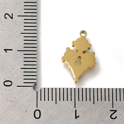 Ion Plating(IP) 304 Stainless Steel Manual Polishing Charms STAS-M059-02G-01-1