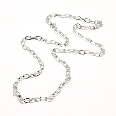 Non-Tarnish 304 Stainless Steel Cable Chain Necklace Making X-STAS-A028-N091P-1