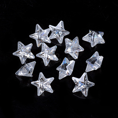 Cubic Zirconia Pointed Back Cabochons ZIRC-S059-10x10mm-001-1