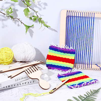 DIY Poplarwood Wooden Weaving Loom Sets TOOL-NB0001-92-1