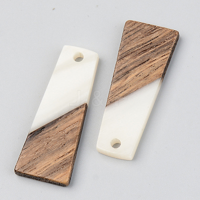 Opaque Resin & Walnut Wood Pendants RESI-S389-040A-C04-1