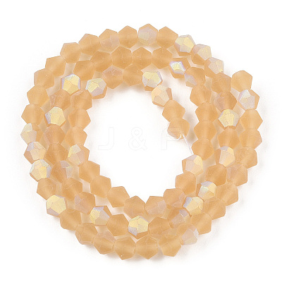 Imitate Austrian Crystal Bicone Frosted Glass Beads Strands EGLA-A039-T6mm-MB18-1