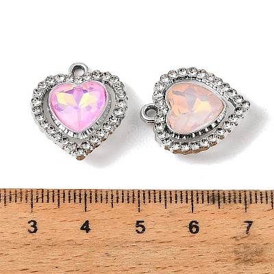 UV Plating Alloy Glass Pendants FIND-K032-16P-1