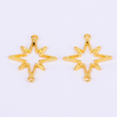 Alloy Open Back Bezel Pendants PALLOY-WH0071-24G-1