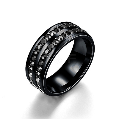 201 Stainless Steel Rhinestone Finger Ring FS-WGE7DD5-06-1