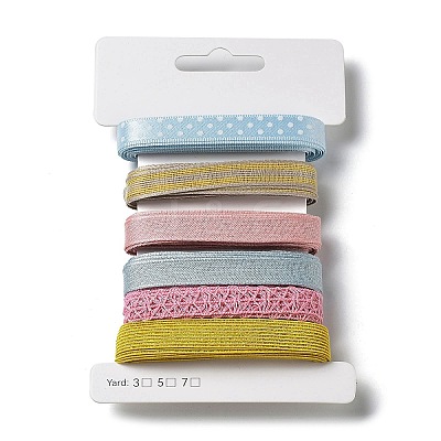 18 Yards 6 Colors Polyester Ribbon SRIB-C001-B06-1