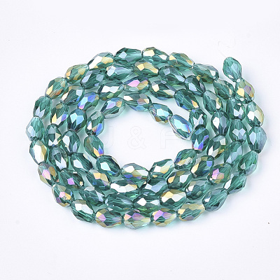 Electroplate Glass Beads Strands EGLA-T013-05D-1