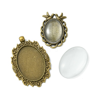 Vintage DIY Blank Pendant Making Kit DIY-FS0005-28-1