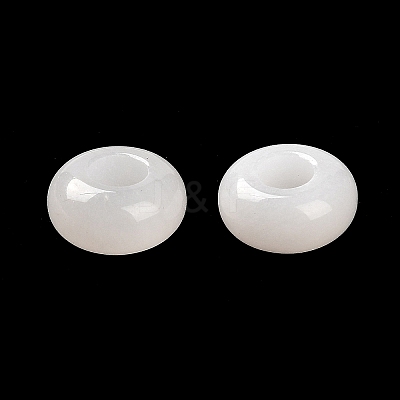 Natural White Jade European Beads G-R488-02H-1