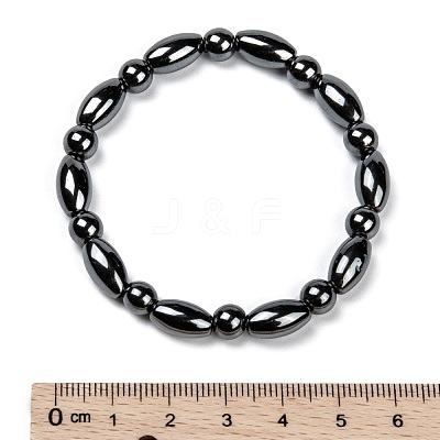 Fashion Non-Magnetic Synthetic Hematite Stretch Bracelets BJEW-D278-01-1