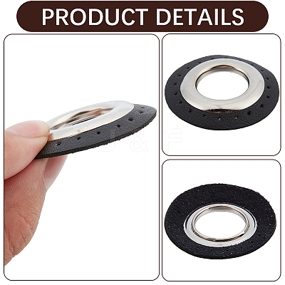 8 Bags 2 Colors Imitation PU Leather Eeyelet Patch PURS-CL0001-34P-1