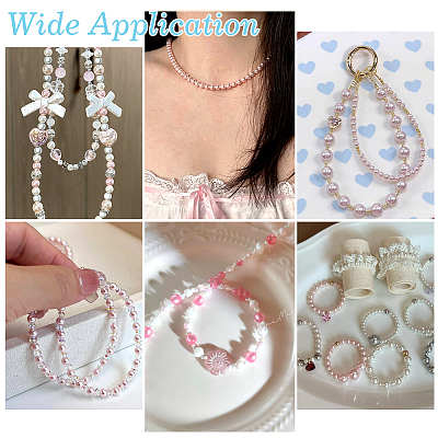 Barely Pink Mix Pearlized Glass Pearl Beads HY-PH0006-8mm-01-1
