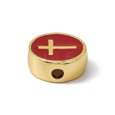 Real 18K Gold Plated Brass Enamel Beads LS-KK-F814-04G-04-1