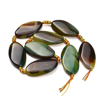 Natural Banded Agate Beads Strands G-F825-H01-03B-1