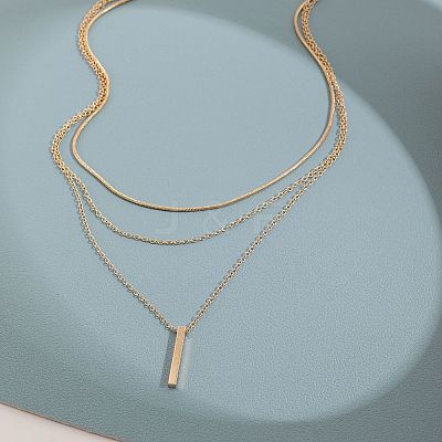 Alloy 3 Layer Necklaces for Women WG9523E-01-1