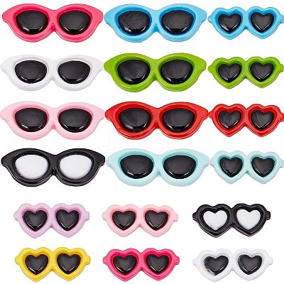 60Pcs 2 Styles Opaque Resin Cabochons CRES-SC0002-60-1
