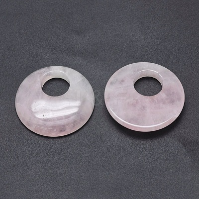 Natural Rose Quartz Pendants G-P384-A-1
