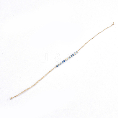 Handmade Braided Raffia Bracelets AJEW-S072-39D-1