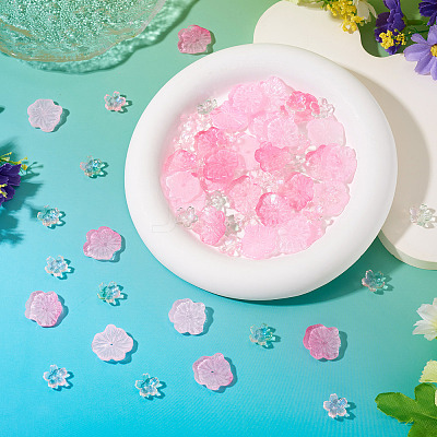 100Pcs 4 Colors Transparent Glass Beads DGLA-TA0001-45-1