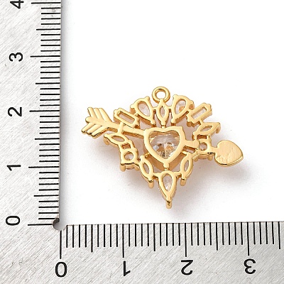Brass Micro Pave Cubic Zirconia Pendants KK-F898-03G-1