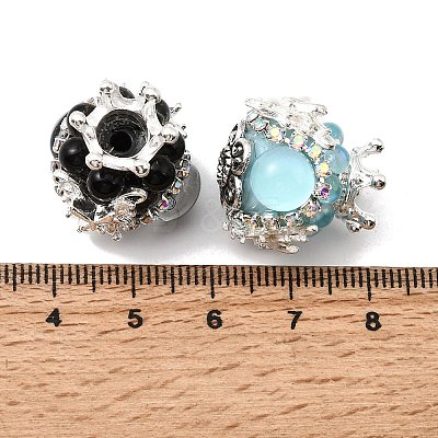 Opaque Acrylic & Rhinestone Beads OACR-D039-03-1