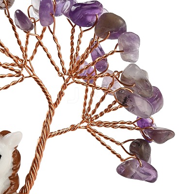 Natural Amethyst Chips Tree of Life Decorations DJEW-A017-01I-1