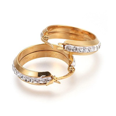 Ion Plating(IP) 304 Stainless Steel Hoop Earrings EJEW-P173-08G-1