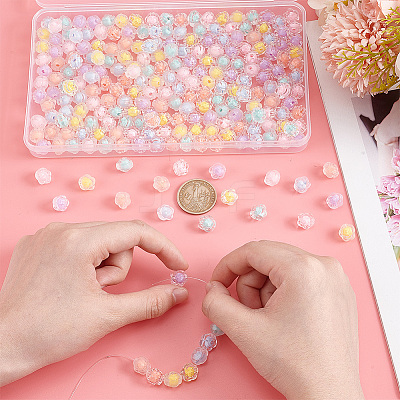 240Pcs 12 Colors Transparent Acrylic Beads MACR-PH0001-75-1