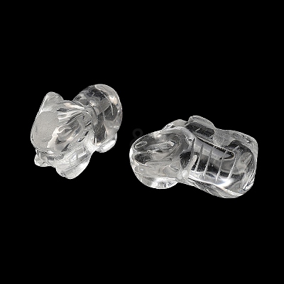 Natural Quartz Crystal Carved Half Hole Beads G-K367-02F-1