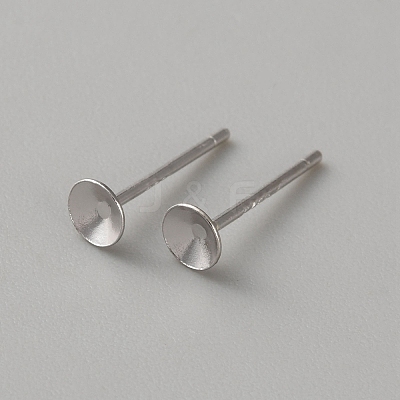 925 Sterling Silver Stud Earring Settings STER-WH0007-09C-P-1