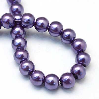 Baking Paint Pearlized Glass Pearl Round Bead Strands HY-Q003-4mm-59-1