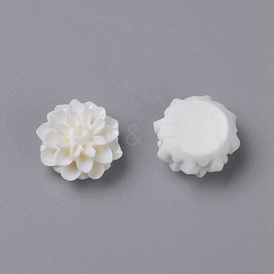 15MM White Flower Resin Cameo Cabochons for Finger Ring Making X-RB772Y-5-1