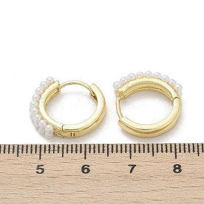 Brass ABS Imitation Pearl Hoop Earrings EJEW-M082-04G-1