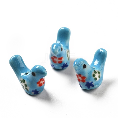 Handmade Printed Porcelain Beads PORC-F005-04F-1