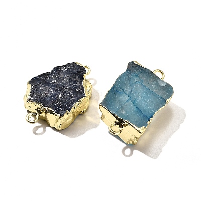 Raw Rough Natural Dyed Quartz Crystal Links Connector Charms G-K189-04LG-1