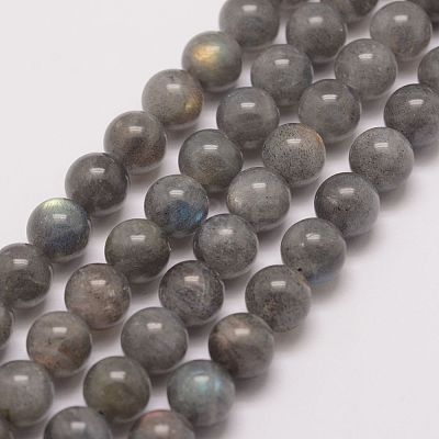Natural Labradorite Bead Strands G-P259-03-6mm-1