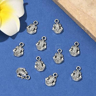 Tibetan Style Alloy Frog Charms TIBEP-O009-28-1