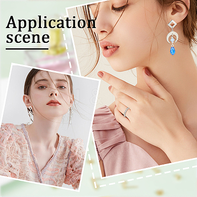 50Pcs 304 Stainless Steel Stud Earring Findings STAS-SC0008-58-1