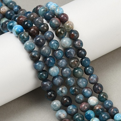 Round Natural Apatite Beads Strands G-K068-02-6mm-01-1